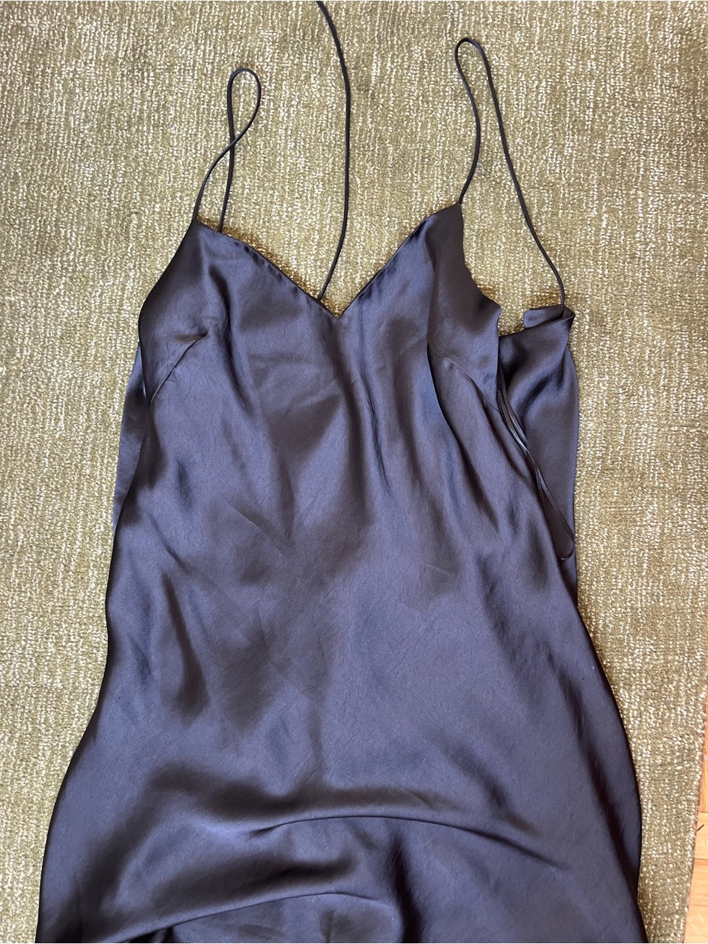 Silky Black Spaghetti Strap Dress Zara